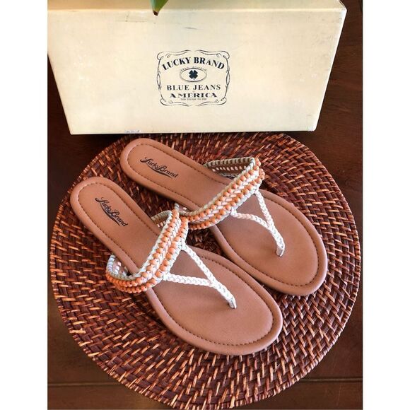 LUCKY BRAND 🎉HP🎉 L Sz 11 Dollis Braided Beaded Leather Mixed Media Sandal/NWTIB! - Picture 12 of 16